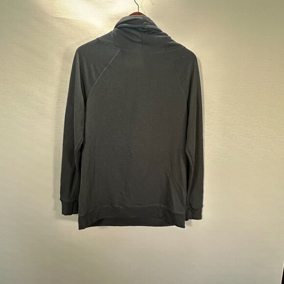 Champion Authentic Sweatshirt Womens Large Black Turtleneck Pockets Rib Cuffs - Picture 5 of 7